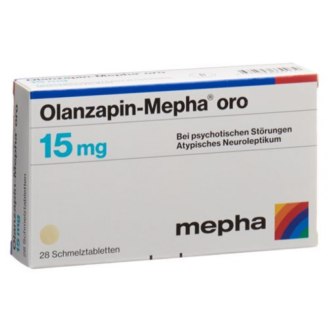 Оланзапин Мефа Oро 15 мг 28 ородиспергируемых таблеток