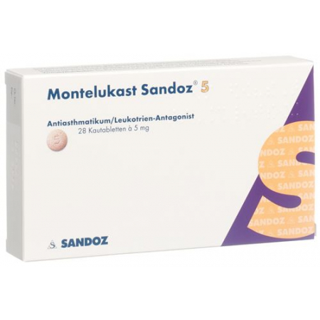 Монтелукаст Сандоз 5 мг 28 жевательных таблеток
