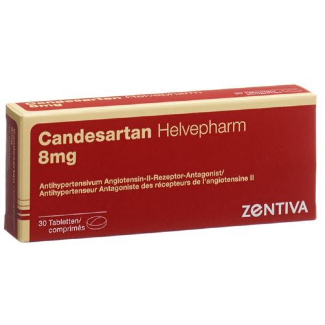 Кандесартан Хелвефарм 8 мг 30 таблеток