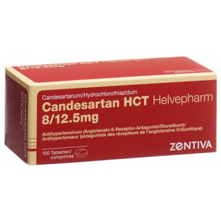 Кандесартан HCT Хелвефарм 8/12,5 мг 100 таблеток