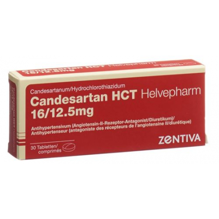 Кандесартан HCT Хелвефарм 16/12,5 мг 30 таблеток