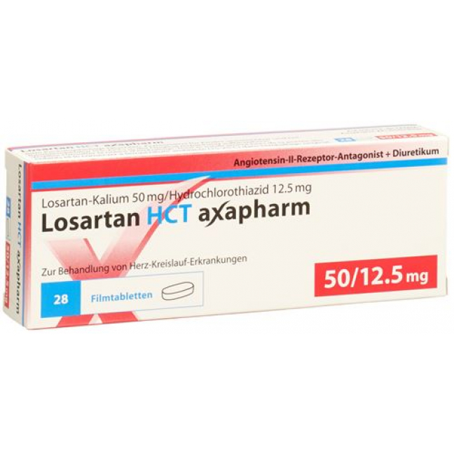 Лозартан НСТ Аксафарм 50/12.5 мг 28 таблеток покрытых оболочкой