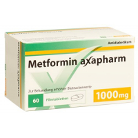 Метформин Аксафарм 1000 мг 60 таблеток покрытых оболочкой  