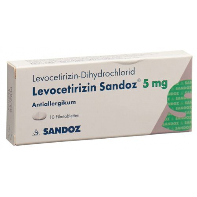 Левоцетиризин Сандоз 5 мг 10 таблеток покрытых оболочкой  .