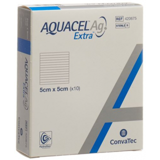 Aquacel Ag Extra Hydrofiber Verband 5x5см 10 штук