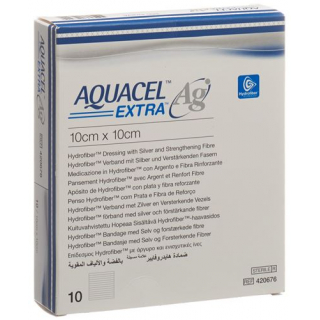 Aquacel Ag Extra Hydrofiber Verband 10x10см 10 штук