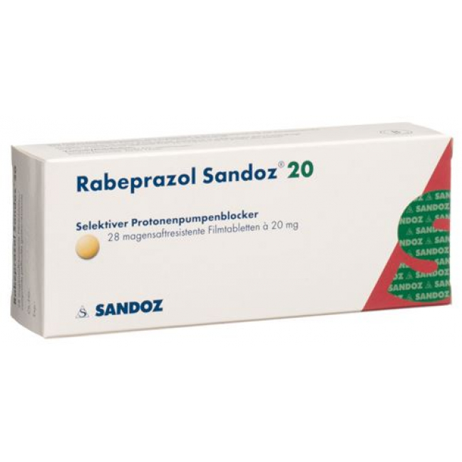 Рабепразол Сандоз 20 мг 28 таблеток покрытых оболочкой