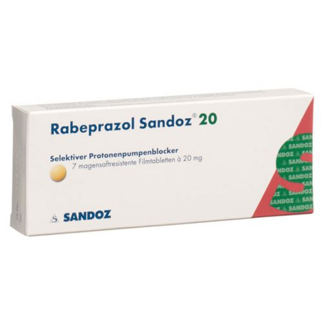 Рабепразол Сандоз 20 мг 7 таблеток покрытых оболочкой