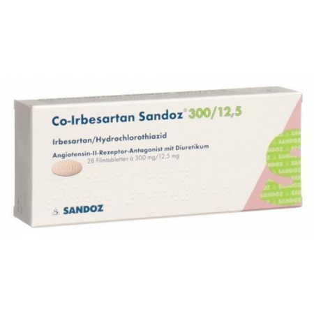 Ко-Ирбесартан Сандоз 300/12,5 мг 28 таблеток покрытых оболочкой