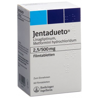Джентадуэто 2,5 мг / 500 мг 60 таблеток покрытых оболочкой