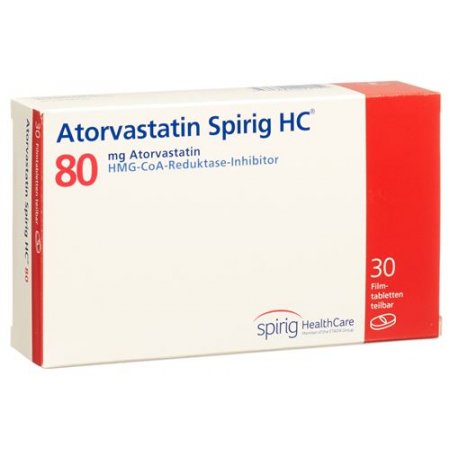 Аторвастатин Спириг 80 мг 30 таблеток покрытых оболочкой