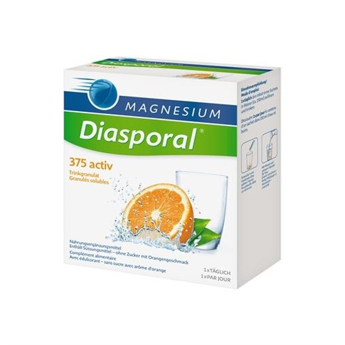 Магний Диаспорал Актив питьевые гранулы с апельсиновым вкусом 20 пакетиков