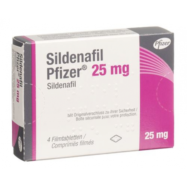 Силденафил Пфайзер 25 мг 4 таблетки покрытые оболочкой 