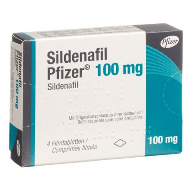 Силденафил Пфайзер 100 мг 4 таблетки покрытые оболочкой