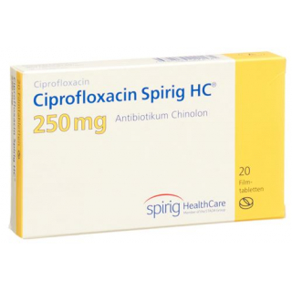 Ципрофлоксацин Спириг 250 мг 20 таблеток покрытых оболочкой
