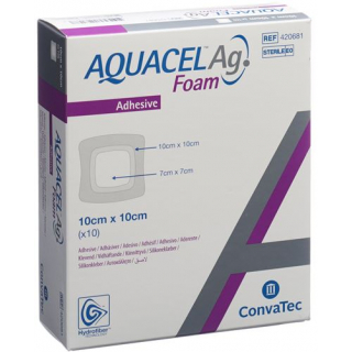 Aquacel Ag Foam 10x10см Adhesive 10 штук