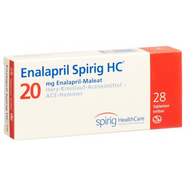 Эналаприл Спириг 20 мг 28 таблеток  