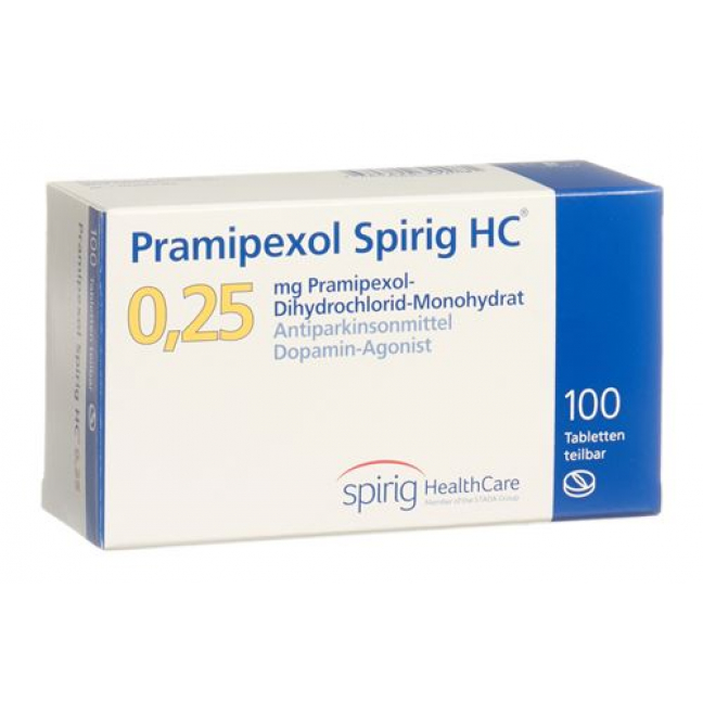 Прамипексол Спириг 0.25 мг 100 таблеток 