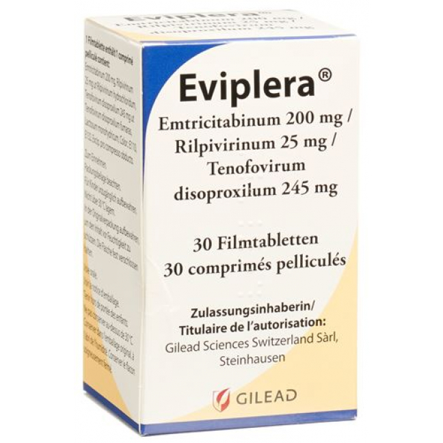 Эвиплера 200 мг / 25 мг / 245 мг 30 таблеток покрытых оболочкой