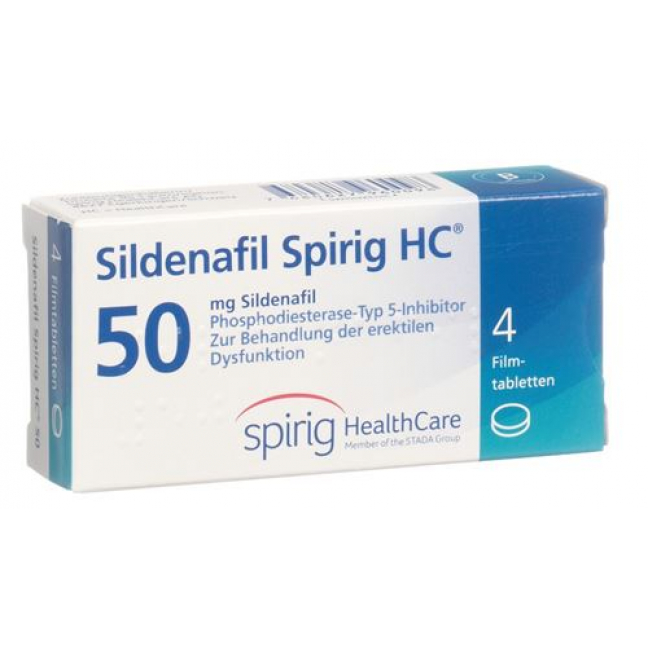 Силденафил Спириг HC 50 мг 4 таблетки покрытые оболочкой 