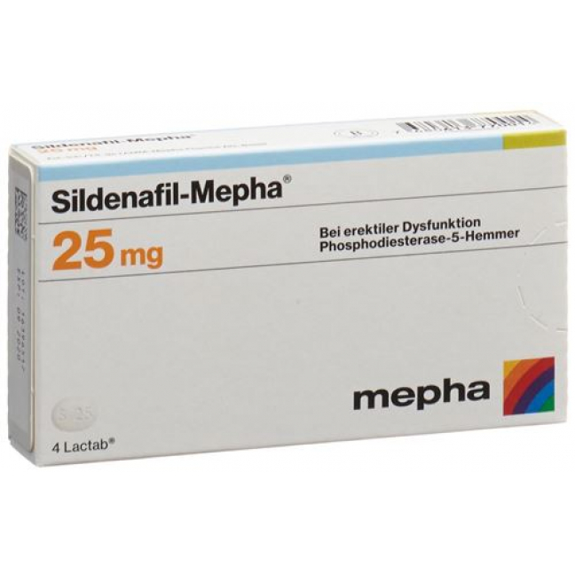 Силденафил Мефа 25 мг 4 таблетки покрытые оболочкой 