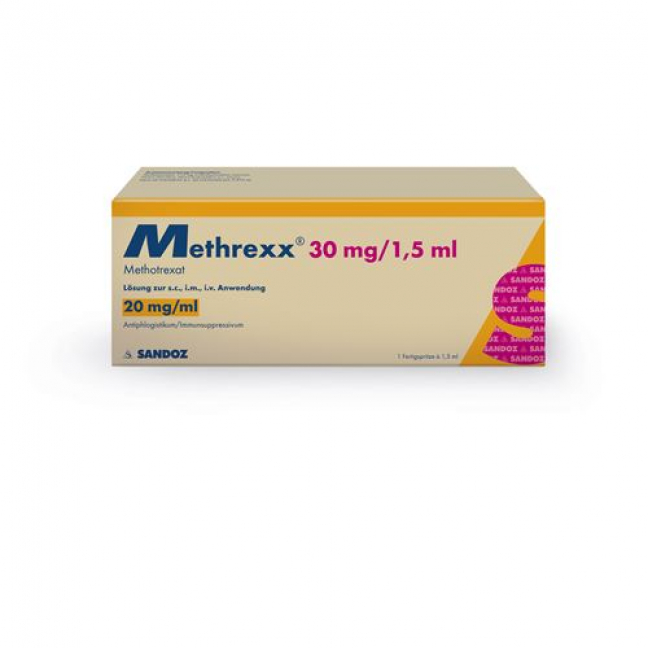 Метрекс  раствор для инъекций 30 мг / 1,5 мл 1 предварительно заполненный шприц 1,5 мл