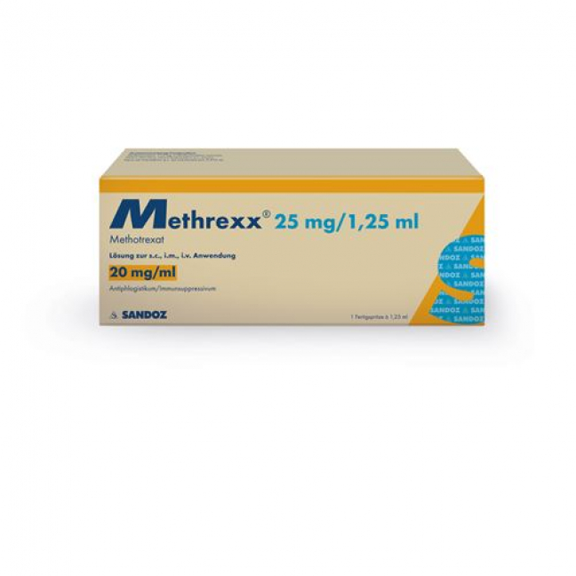 Метрекс  раствор для инъекций 25 мг / 1,25 мл 1 предварительно заполненный шприц 1,25 мл