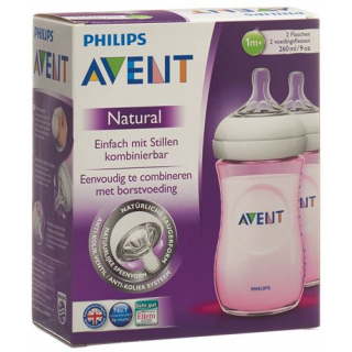 Avent Philips Naturnah-Flasche 2x 260мл Duo Rosa