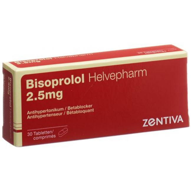 Бисопролол Хелвефарм 2.5 мг 30 таблеток