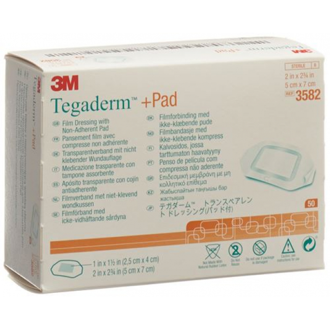 3M Tegaderm + Pad 5x7см / Wundkissen 2.5x4см 50 штук