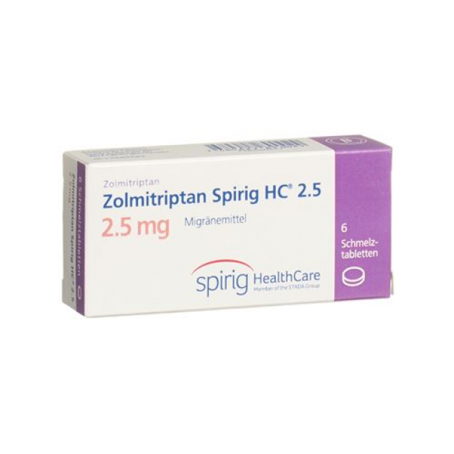 Золмитриптан Спириг 2.5 мг 6 растворимых таблеток 