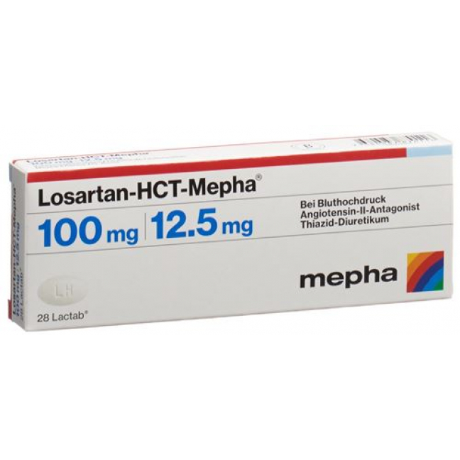 Лозартан-HCT Мефа 100/12,5мг 98 таблеток покрытых оболочкой 