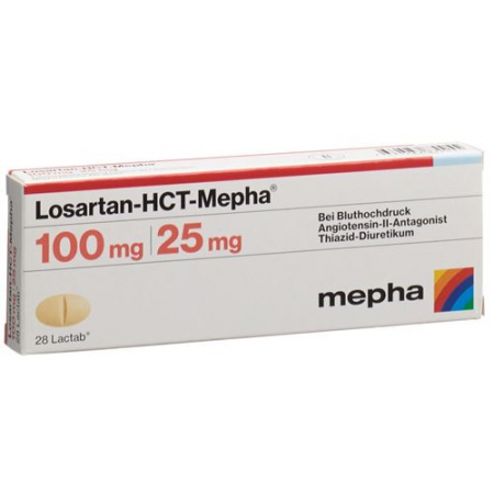 Лозартан-HCT Мефа 100/25 мг 28 таблеток покрытых оболочкой