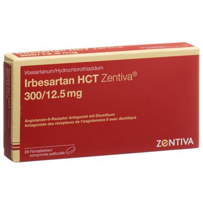Ирбесартан ГХТ Зентива 300/12,5 мг 28 таблеток покрытых оболочкой