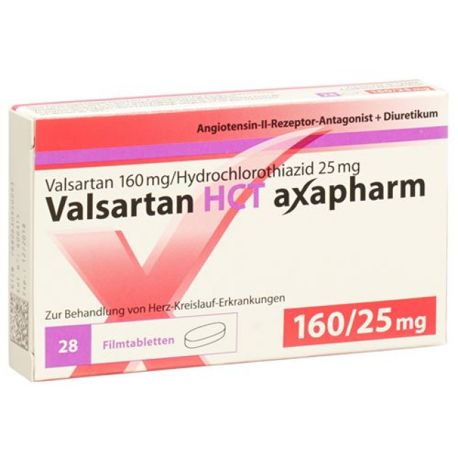 Валсартан ГХТ Аксафарм 160/25 мг 98 таблеток покрытых оболочкой