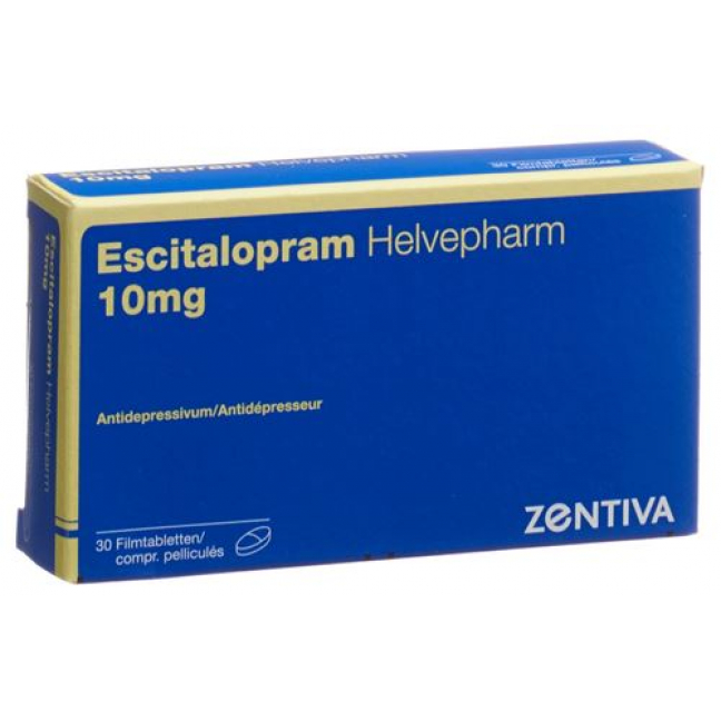 Эсциталопрам Хелвефарм 10 мг 30 таблеток покрытых оболочкой  