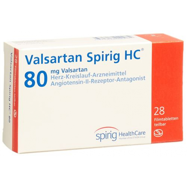 Валсартан Спириг 80 мг 28 таблеток покрытых оболочкой