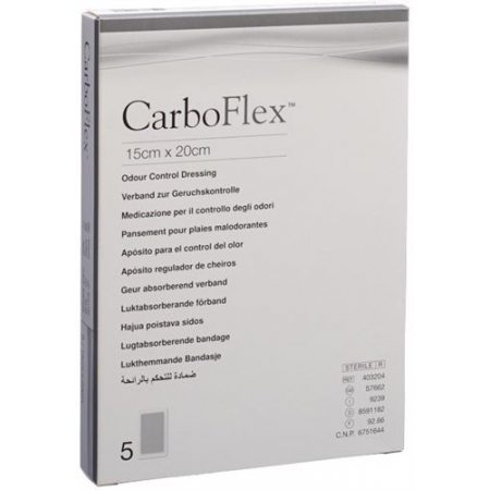 Carboflex Aktivkohle Verband 15x20см стерильный 5 штук