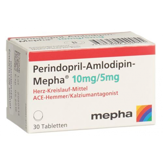 Периндоприл Амлодипин Мефа 10 мг / 5 мг 30 таблеток