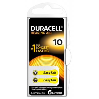 Duracell Easytab Batt 10 Zinc Air D6 1.4v 6 штук