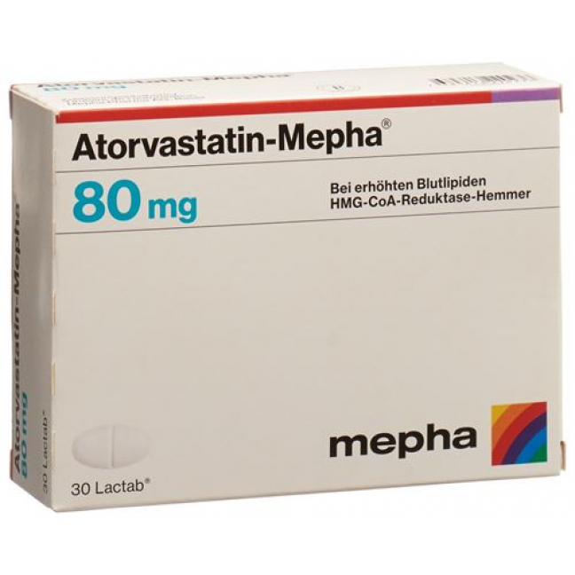 Аторвастатин Мефа 80 мг 30 таблеток покрытых оболочкой 