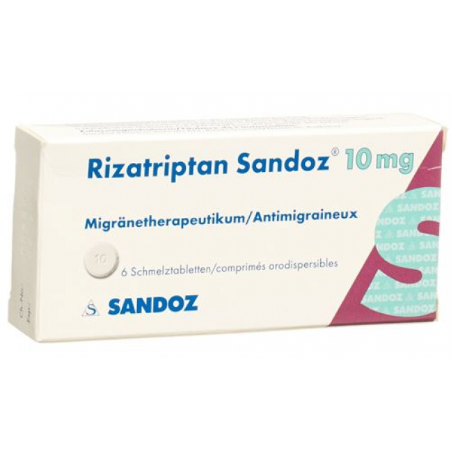 Ризатриптан Сандоз 10 мг 6 ородиспергируемых таблеток 