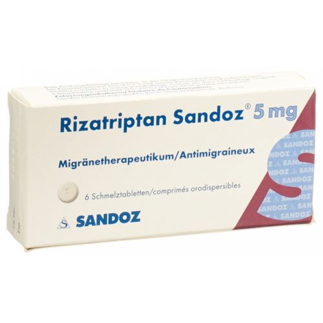 Ризатриптан Сандоз 5 мг 6 ородиспргируемых таблеток 