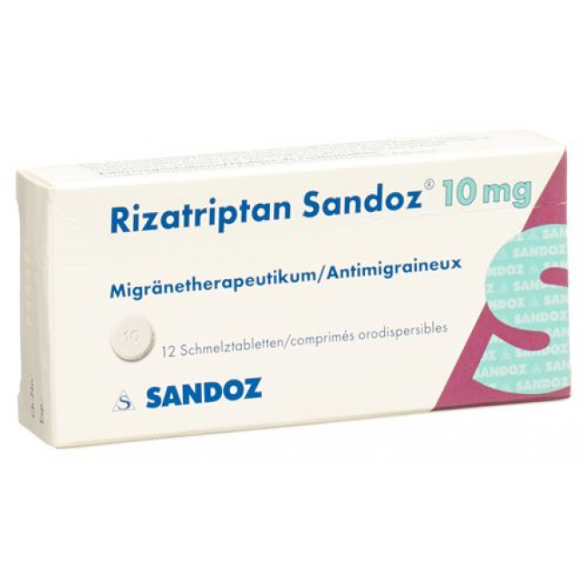 Rizatriptan Sandoz 10 mg 12 Schmelztablets