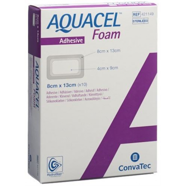 Aquacel Foam Adhaesiv 8x13см 10 штук