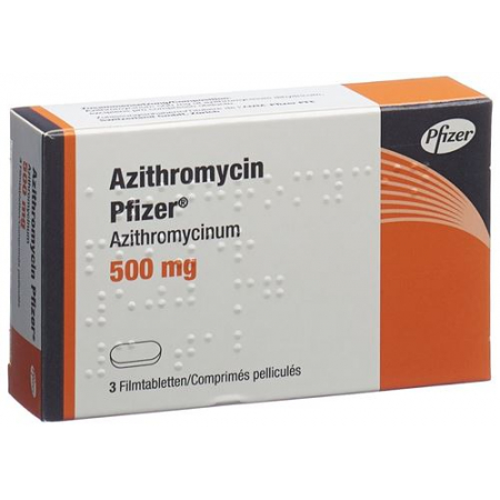 Азитромицин Пфайзер 500 мг 3 таблетки покрытые оболочкой