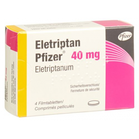 Элетриптан Пфайзер 40 мг 4 таблеток покрытых оболочкой
