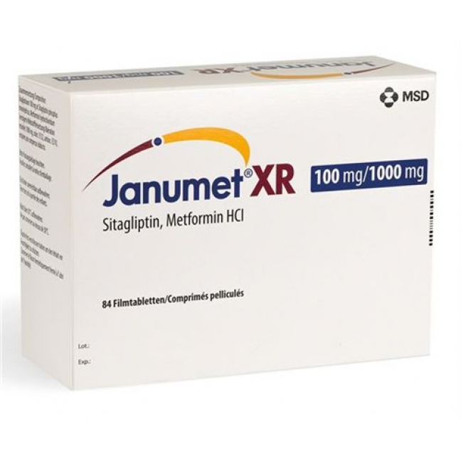 Янумет XR Ретард 100/1000 мг 3 х 28 таблеток покрытых оболочкой 