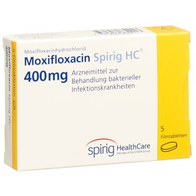 Моксифлоксацин Спириг 400 мг 5 таблеток покрытых оболочкой
