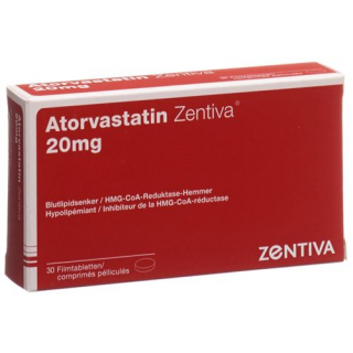 Аторвастатин Зентива 20 мг 30 таблеток покрытых оболочкой